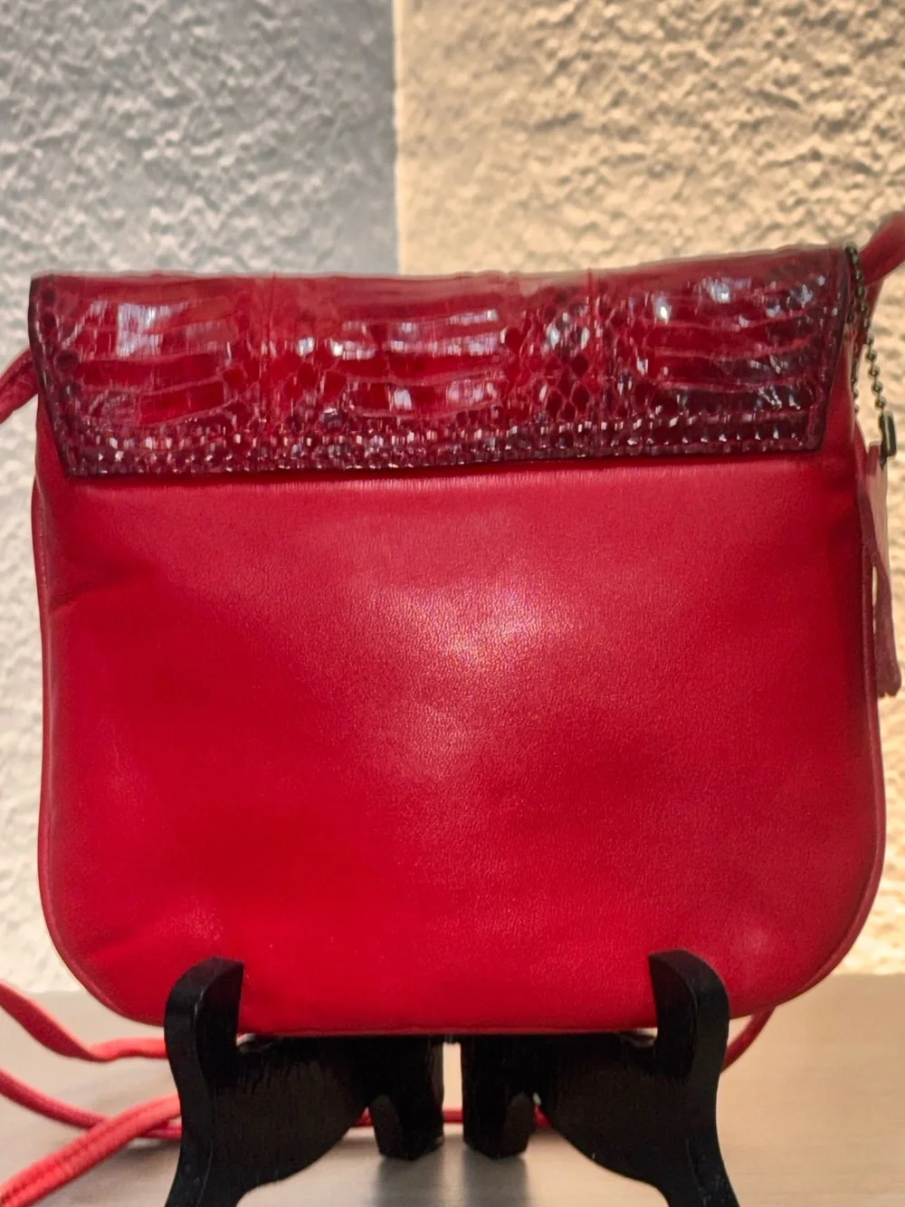 Vintage Jennifer Moore Genuine Snake Red Leather Crossbody Shoulder Purse Bag